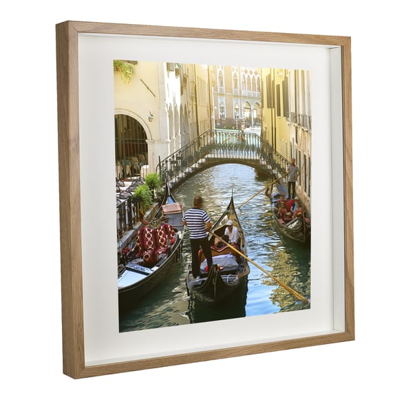 3D-fotoram djup låda rumslig 50x50 cm fyrkantig ek