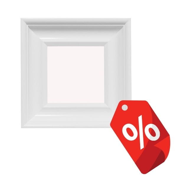 Klassisk firkantet træspejl 35x35 cm hvid BD art