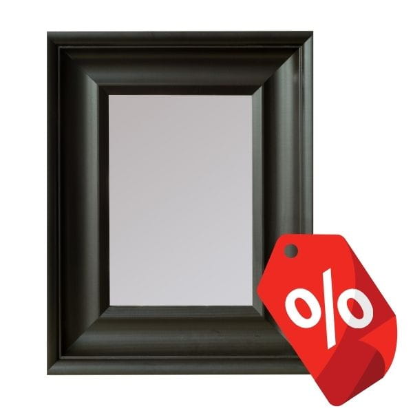 Rektangulært træspejl klassisk 36x45 cm sort BD kunst
