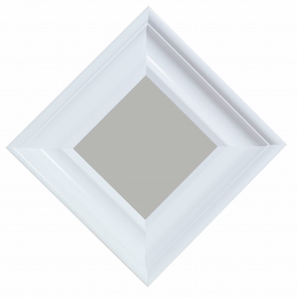 Klassisk firkantet træspejl 35x35 cm hvid BD art