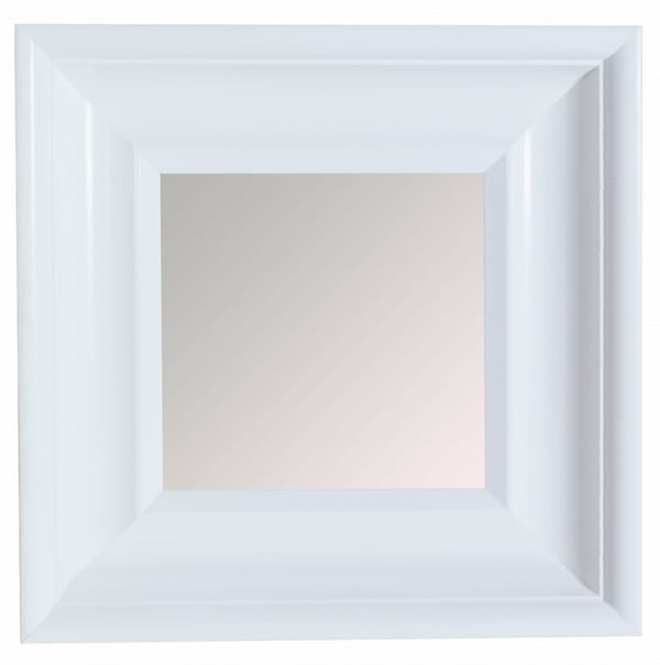 Klassisk firkantet træspejl 35x35 cm hvid BD art