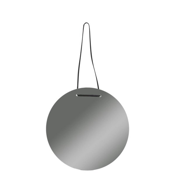 Rundt hængende spejl på strop 30 cm BD kunst