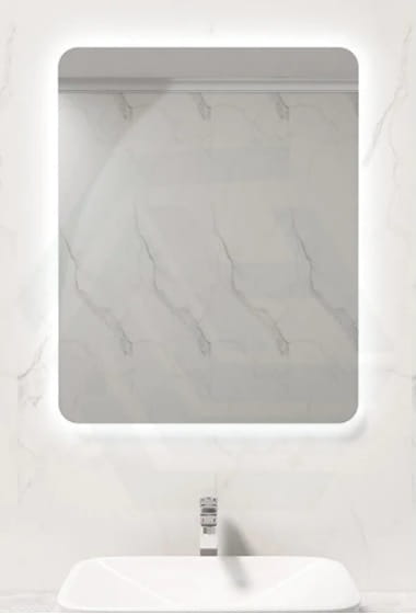 Luna rektangulär badrumsspegel med LED-belysning 60x80 cm rundade hörn IP 44