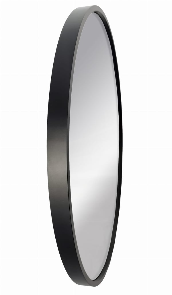 Rund spegel 80 cm, MDF-ram, svart