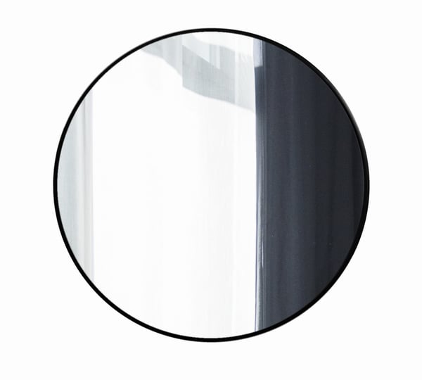 Rund spegel 80 cm, MDF-ram, svart