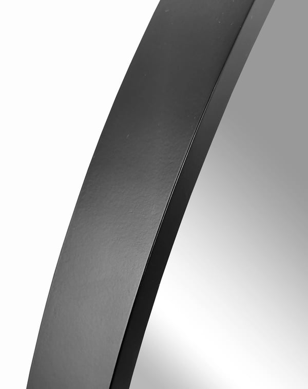 Rund spegel 80 cm, MDF-ram, svart