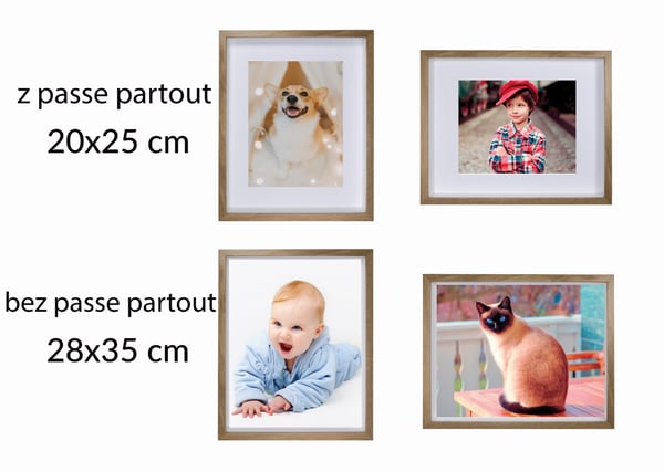 3D-ram djup för foton, souvenirer och buketter 28x35cm (20x25) ek med passepartout
