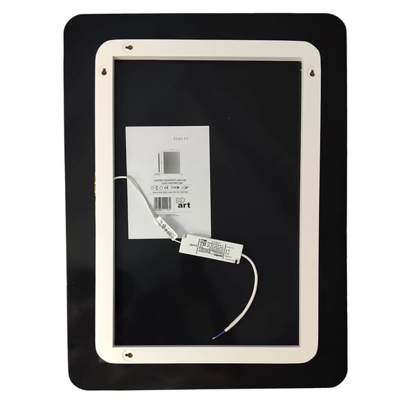 Luna rektangulär badrumsspegel med LED-belysning 60x80 cm rundade hörn IP 44