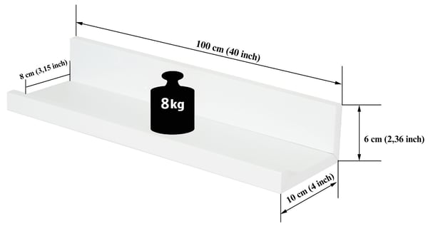 BD ART billedhylde 100 cm hvid (P)