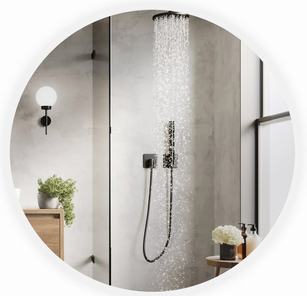 Luna rund badrumsspegel med LED-belysning, diameter 80 cm, IP 44