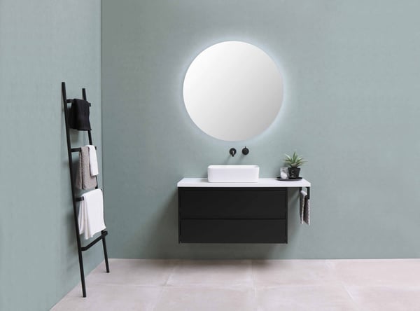 Luna rund badrumsspegel med LED-belysning, diameter 80 cm, IP 44