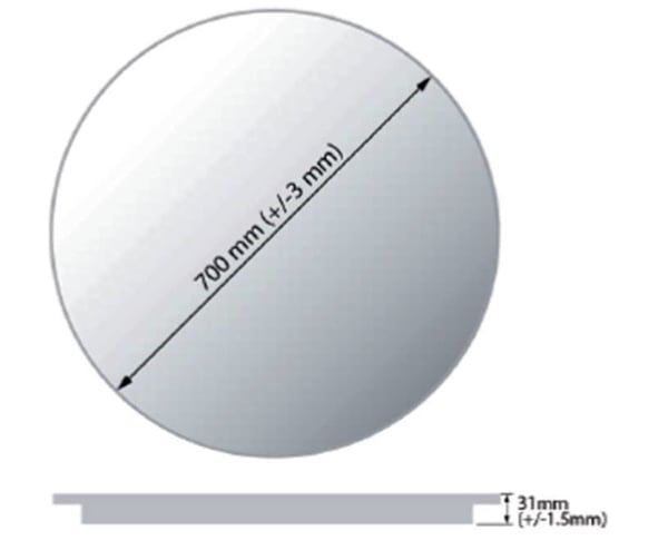 Luna rund badrumsspegel med LED-belysning, diameter 80 cm, IP 44