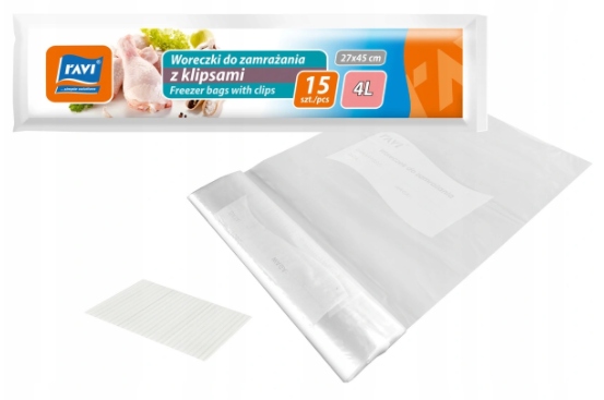 Pakastinpussit klipsillä 4l 15 kpl
