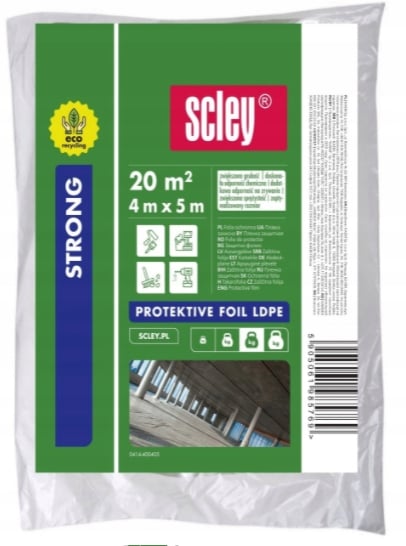 Stærk beskyttende malerfolie LDPE Eco 4m x 5m