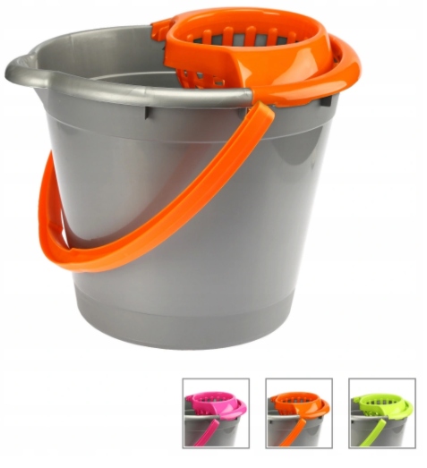 Mörk neon 12L grå mopphink med vridare