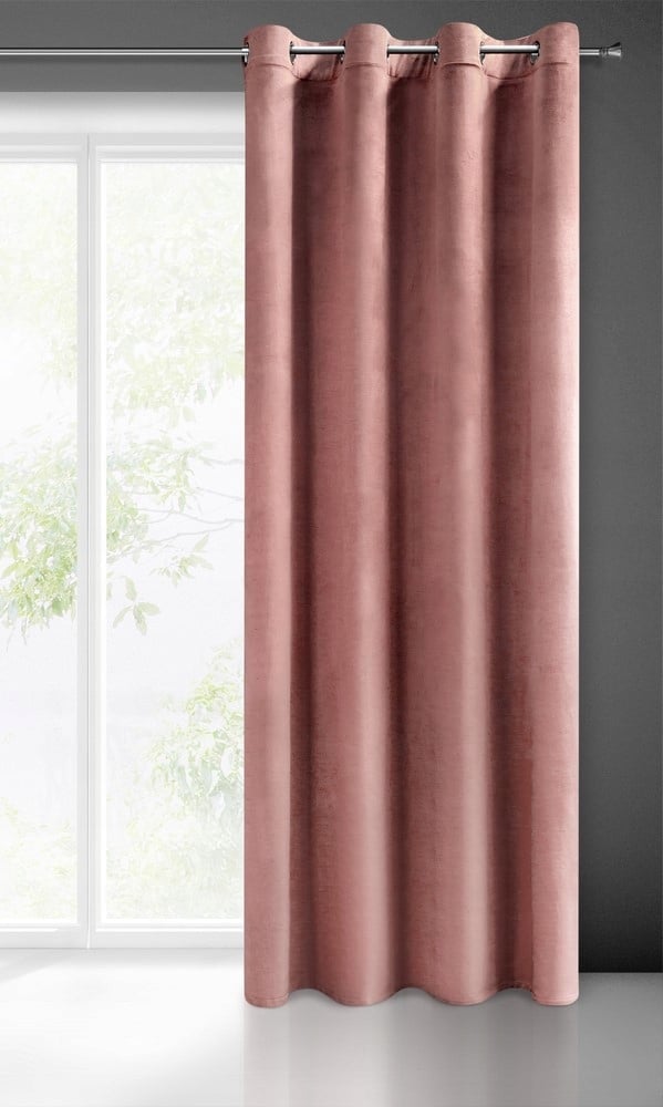 Melanie fløjlsgardin med snørehuller 140x250 cm pink