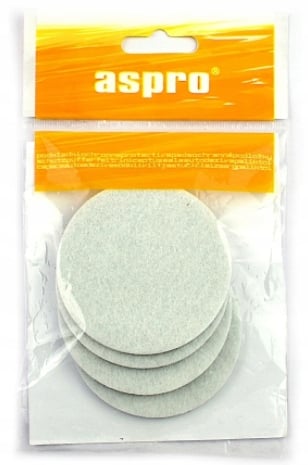Självhäftande filtkuddar, diameter 70, vita, 4 st.