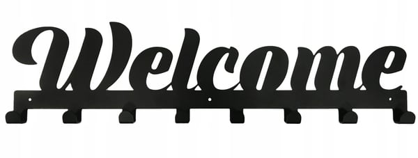Welcome metal nøgleophæng 52 cm sort