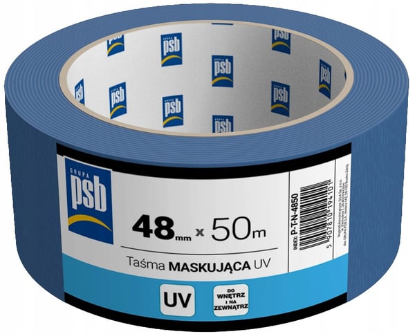 Sininen UV-maalarinteippi PSB 48 mm x 50 m