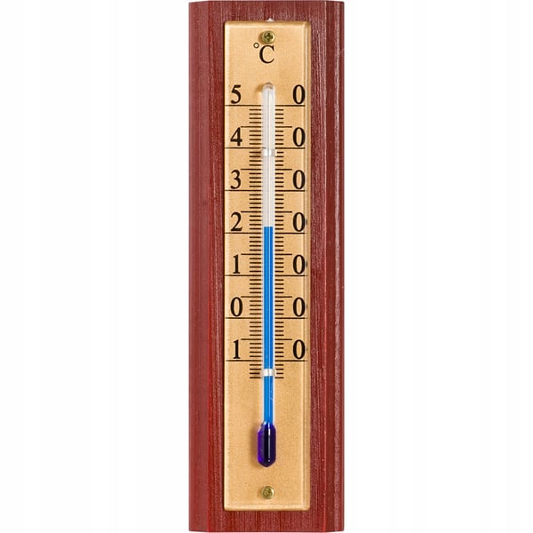 Klassisk väggmonterad rumstermometer i trä Klassisk väggmonterad rumstermometer i trä