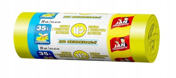 Keltaiset jätesäkit muovin lajitteluun 35 l