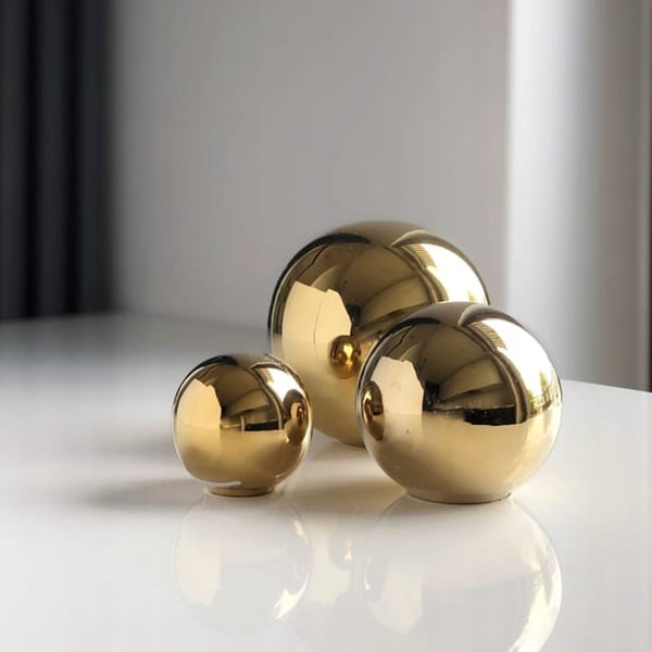 Dekorativ keramisk kugle 11 cm guld