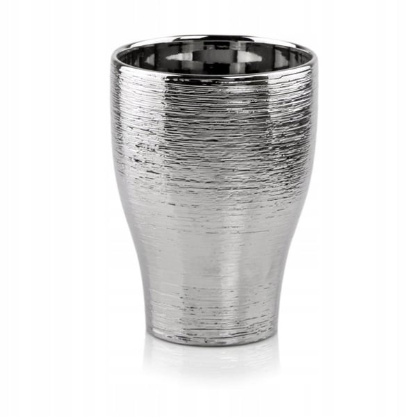 Keramik urtepotte, sølv, 16,5 cm
