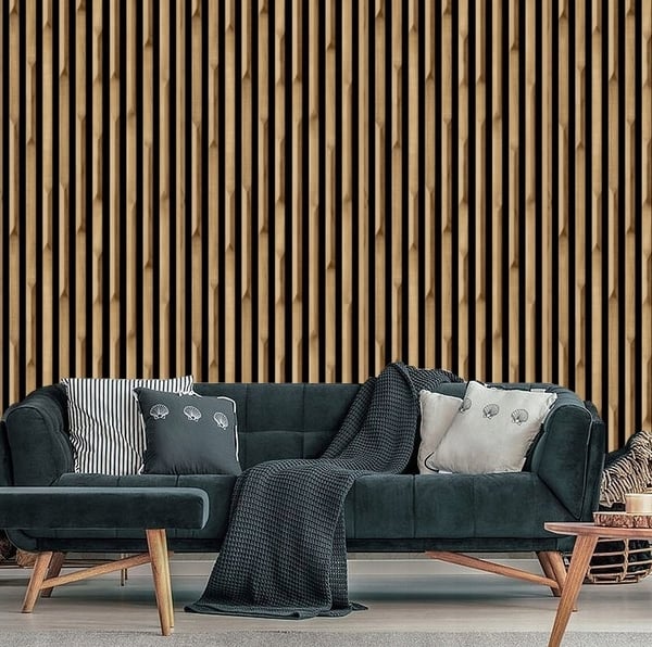 Vinyyli seinätapetti lamellikuvio 3D-efekti