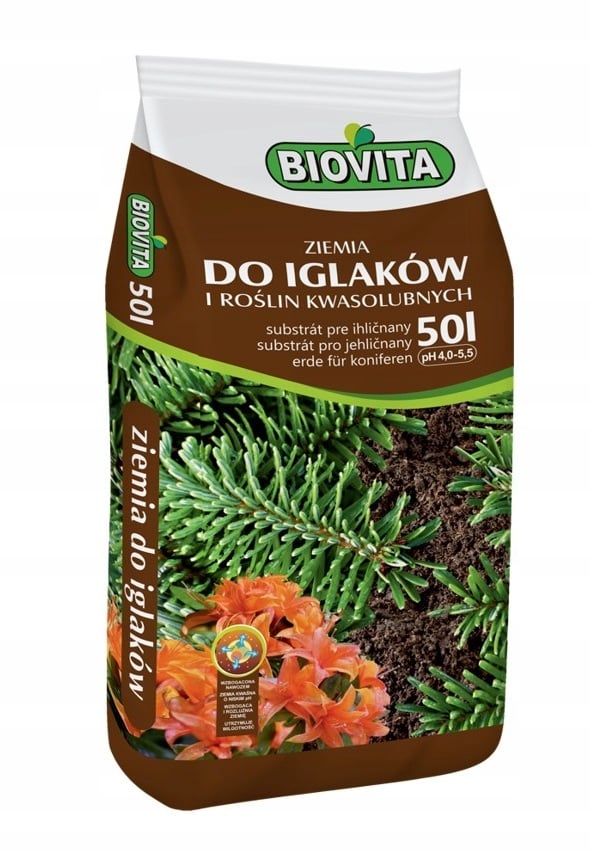 Jord til nåletræer og surhedselskende planter Biovita 50l