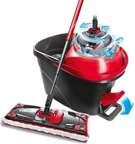Vileda Ultramax Turbo BOX flad roterende moppe med spand