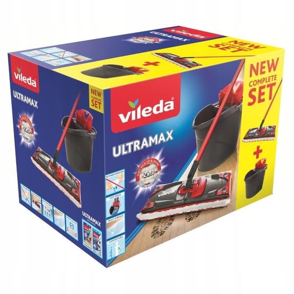 Flad moppe med vridemaskine og spand Ultramax XL BOX
