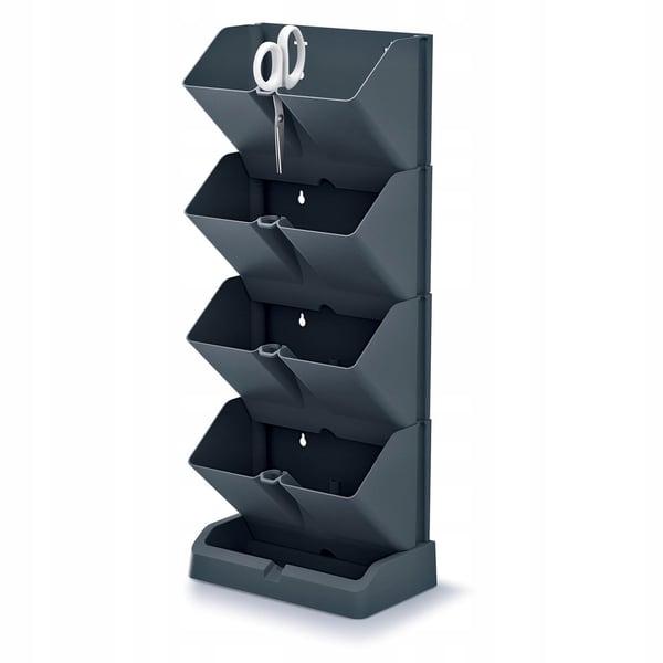 Vertikal havepotte modulær antracit 48 cm