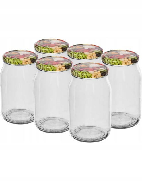 Glasburk för sylt med skruvlock 900ml 6 st