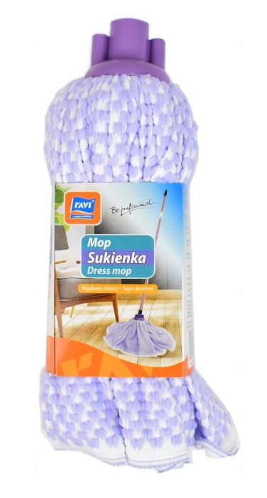 Mikrofiber moppeindsats i hvid-lilla