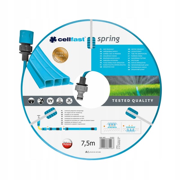 CellFast Spring 1/2 tommer 7,5 m havesprinklerslange