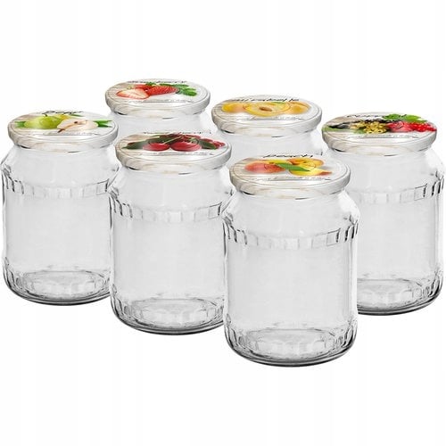 Glasburk för sylt med skruvlock 720 ml 6 st