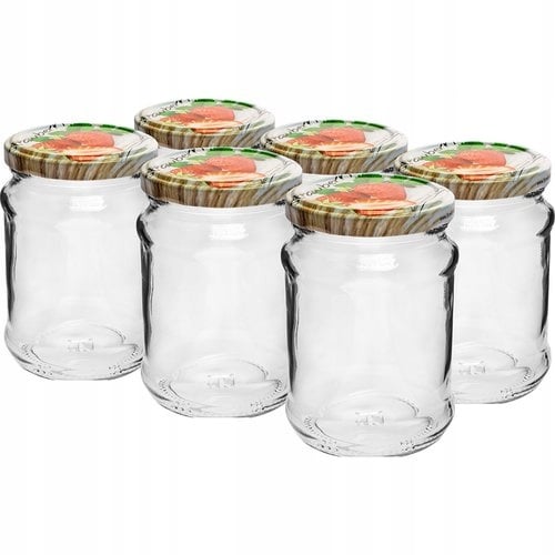 Glasburk til syltetøj med låg 250 ml 6 stk
