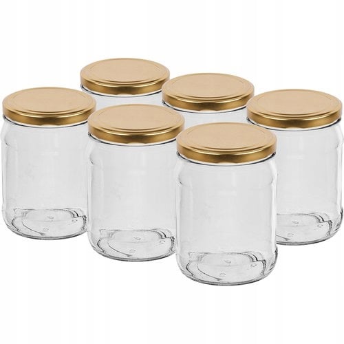 Syltekrukke med skruelåg 500 ml 6 stk