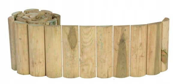 Puinen puutarhapalisadi-rullareunus 4,6 x 30 x 200 cm