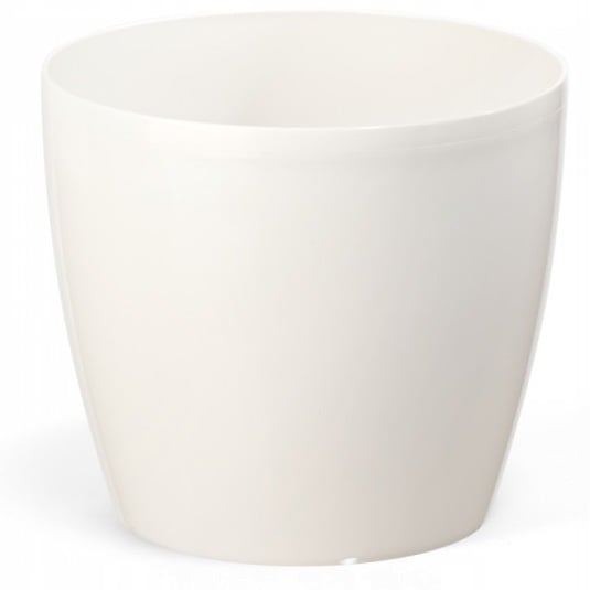 Blomkruka med plastlock, vit, 15,5 cm, Magnolia