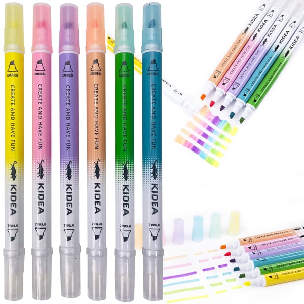 Sletbar skolehighlighter 2 i 1 farvemix