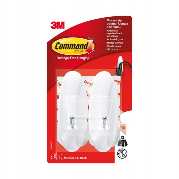 Command-tarrakoukut, valkoiset, 2 kpl, 1,3 kg