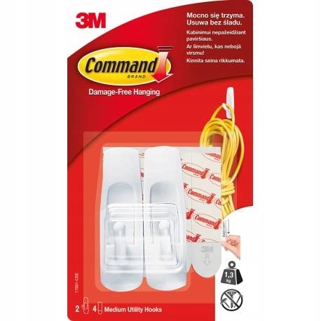 Command-tarrakoukut, valkoiset, 2 kpl, 1,3 kg