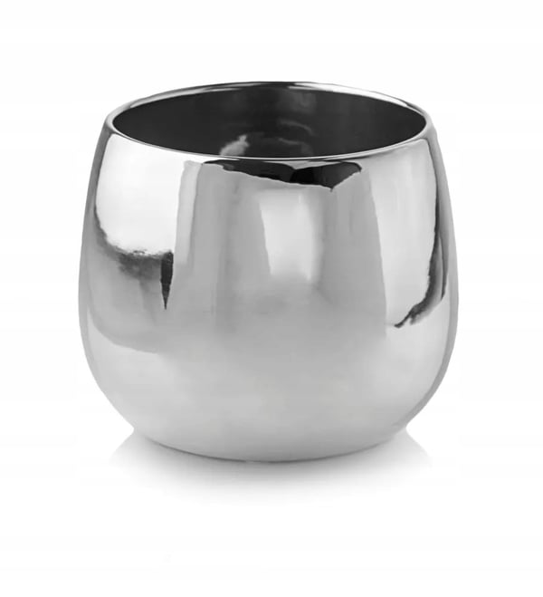 Kruklock i keramik, silver, runt, 15 cm