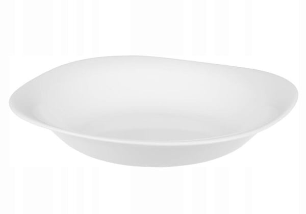 Syvänvalkoinen lasinen ruokalautanen 23 cm