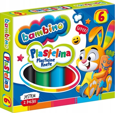 Bambino plasticine, 6 farver, blød