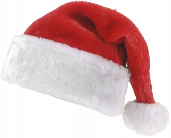 Julemandshue med pompon, julerød