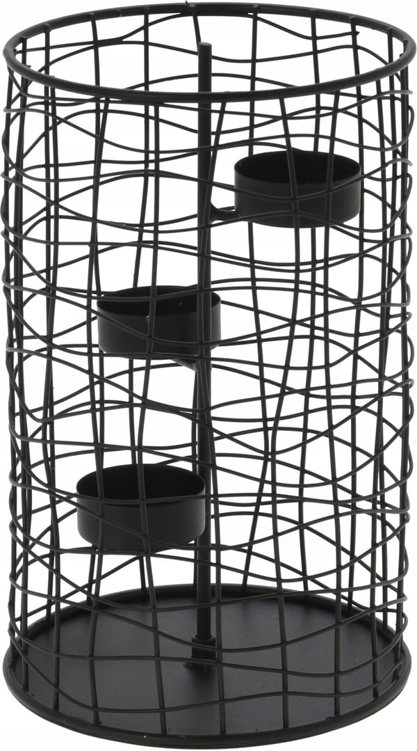 Gennembrudt metallysestage, sort, 25 cm