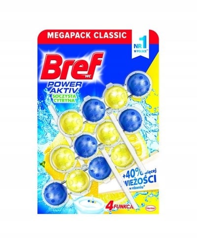 Bref Power Aktiv WC-ripustus mehevä sitruuna 3x50g