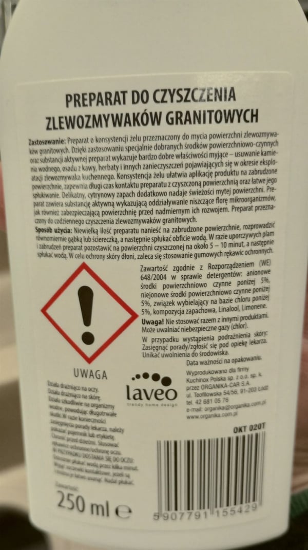 Rengøringsmiddel til granitvaske 250 ml